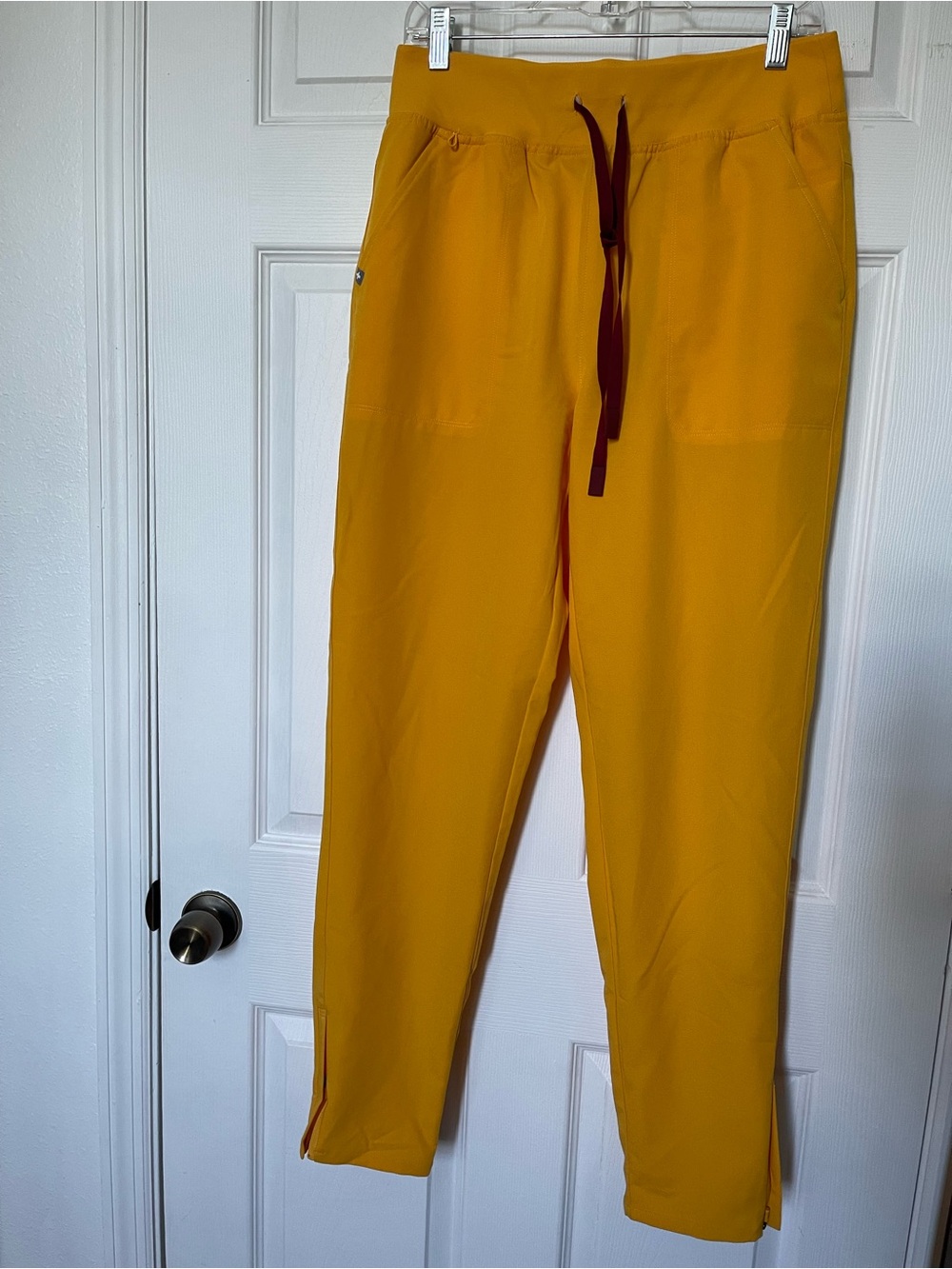 Figs Emergency Yellow High Waisted Bristol Tall Slim Tapered Scrub Pants